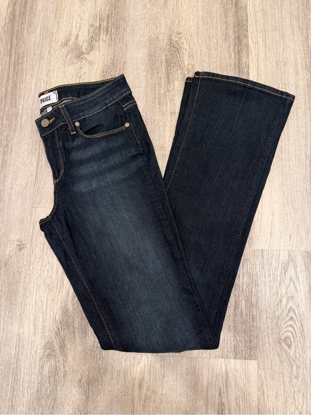 PAIGE Manhattan Women’s 27 Dark Wash Low Rise Bootcut Flare Jeans